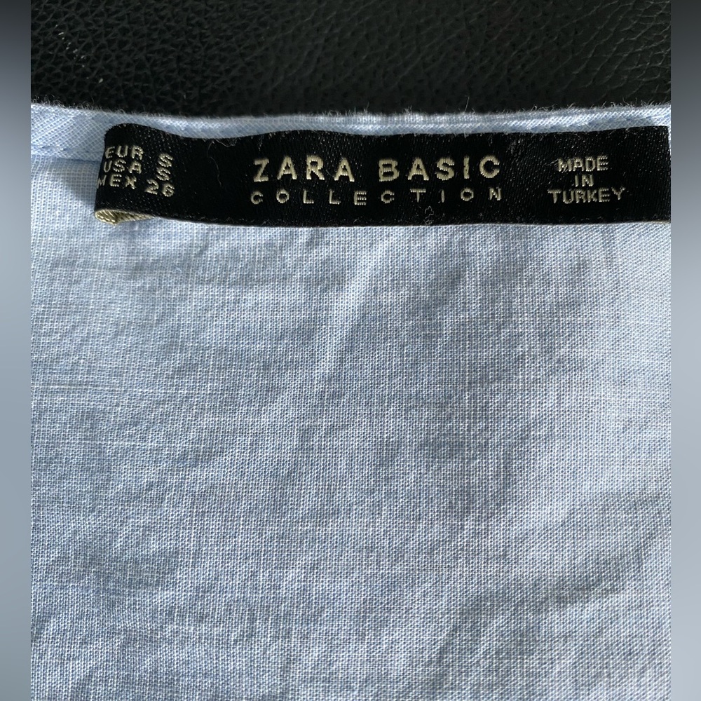 Zara light blue cotton top EUC size S coastal feminine - Picture 9 of 13